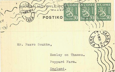 M30 1932 50p vihreä leijona 3-rivilö kortti Englantin