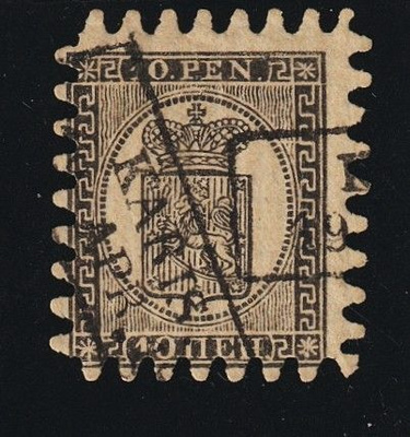 1866 10pennin Isohampainen leimattuna