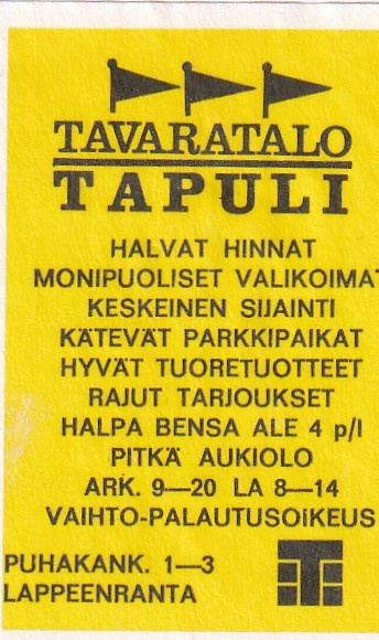 Lappeenranta, Tavaratalo Tapuli      7/14