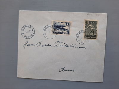 FDC Suomi 1947 SMY ja maanviljelys samalla kuorella