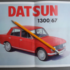 Datsun 1300 auton esite 1967 + Mainoskirje - pikkukuva 1
