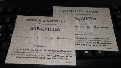 Mikkeli Yhteiskoulu x2 ennakkoarpa 26/7