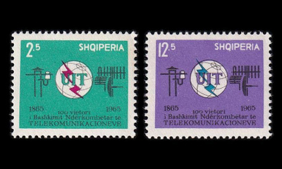 Albania 939-40 ** Televiestintäliiton ITU 100v (1965)