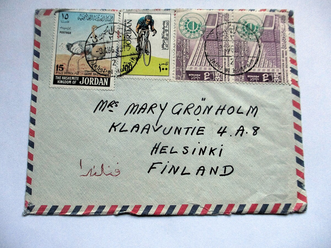 1970 Jordania lentopostikuori Suomeen