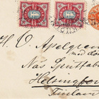 1892 2Äyrin ehiökortti 2x4Äyrin lisämerkillä Suomeen - pikkukuva 1