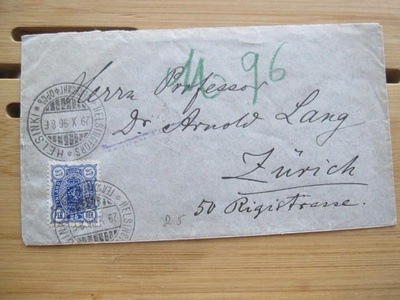 25 mk merkki kuorella 1896 Hesasta Sveitsiin