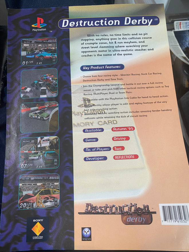 Peliesite: Destruction Derby - Sonyn lanseerausmainos