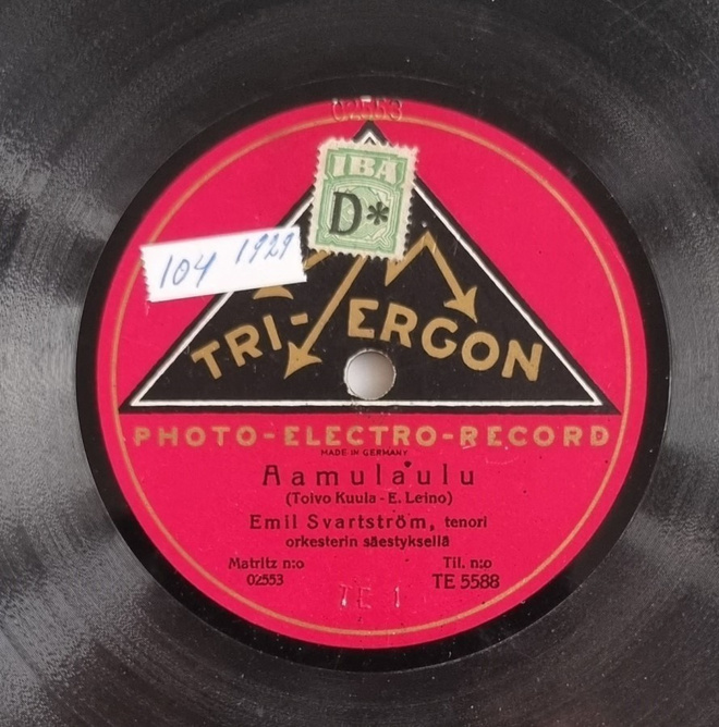 Savikiekko 1929 - Emil Svartström - Tri-Ergon TE 5588