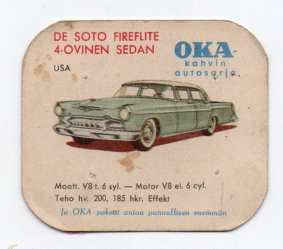 Kahvilappu OKA DE SOTO FIREFLITE 4-OVINEN SEDAN.