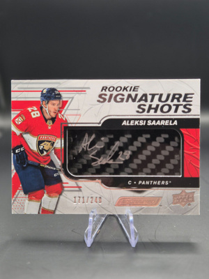 2019 UD Engrained Signature Shots Aleksi Saarela /249 Auto
