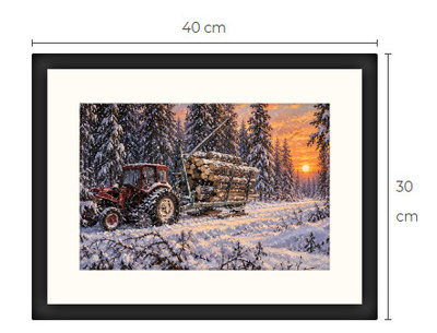 Uusi BM Volvo metsäkone traktori art print 30 cm x 40 cm