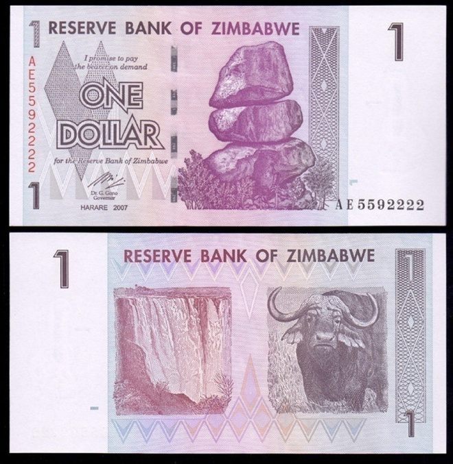 ZIMBABWE  1 DOLLAR 2007  P-65  UNC  (K15-S47)