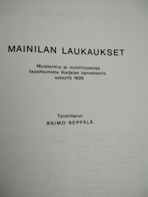 Mainilan laukaukset kirja.