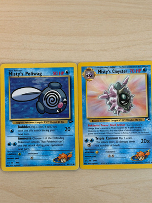 Pokemon Gym Heroes Misty's Cloyster + Misty's Poliwag WOTC V