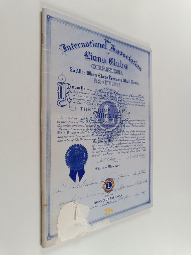 Lions club Tiirismaa 25 v. : 1960-1985