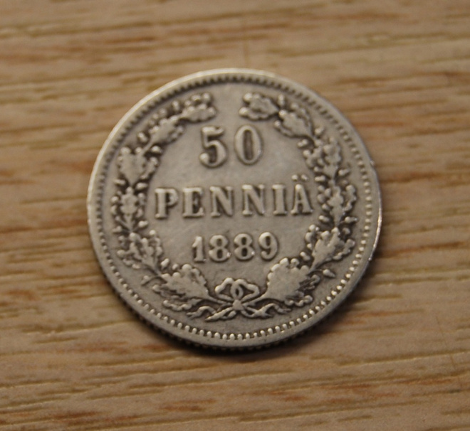 50 penniä 1889, Hopeaa, Aleksanteri III