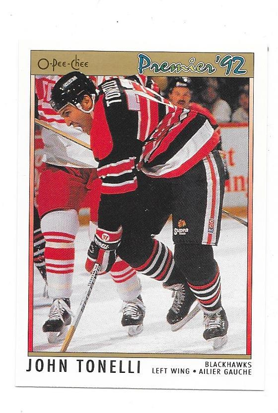 1991-92 OPC Premier #37 John Tonelli Chicago Blackhawks