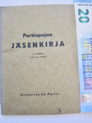VANHA Partiopojan Jäsenkirja 2. Painos n. 1945