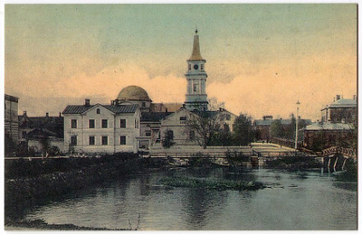 Oulu Kirkkokadun alku 1900-luvun alussa, uusintapainos