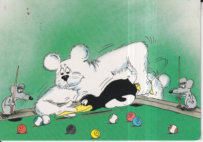 Biljardi. Snooker, Eläimet pelaa, piirros  ,  e105