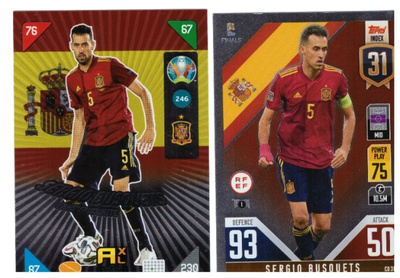 2 x SERGIO BUSQUETS Espanja, Jalkapallo Kortteja