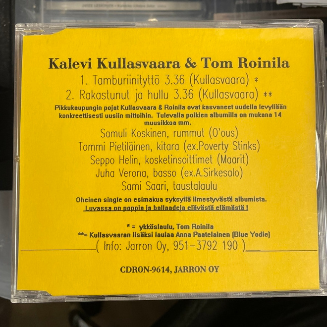 KALEVI KULLASVAARA & TOM ROINILA - Tamburiinityttö cd-single