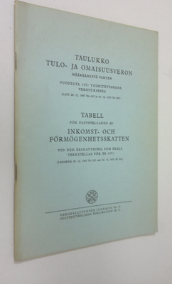 Taulukko tulo- ja omaisuusveron määräämistä varten vuodel...