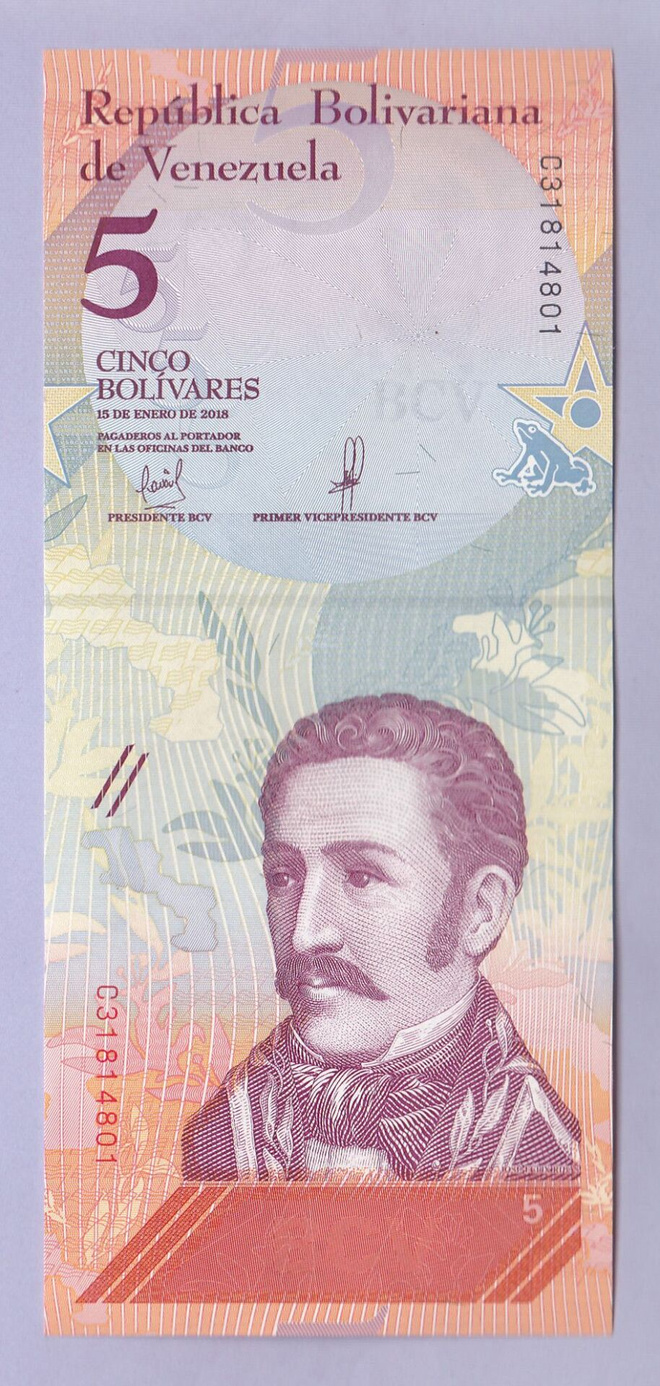 Venezuela 5 Bolivares v.2018 UNC P-102a