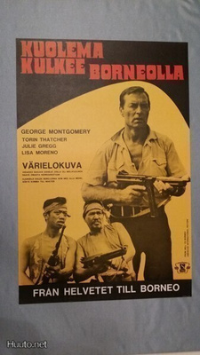 Kuolema kulkee Borneolla. Vanha Elokuvajuliste.