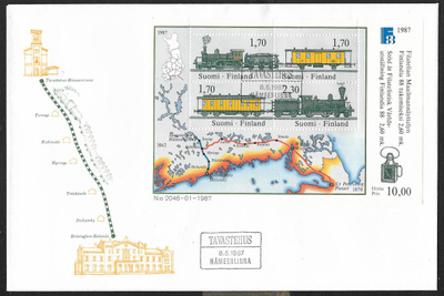 Finlandia 88 1987 FDC (LAPE 1014-1017 ; BL3) Hämeenlinna