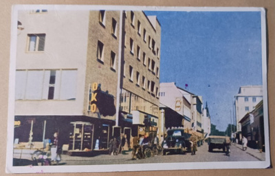 Oulu, Kirkkokatu, vanh. väripk, kulk.