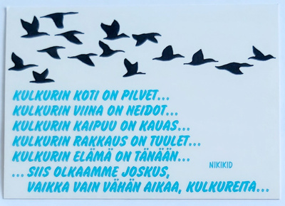 "Kulkurin koti on pilvet...-KULKEMATON POSTIKORTTI