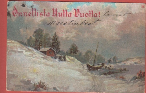 Vene talvisessa mökkirannassa - kulk v 1908