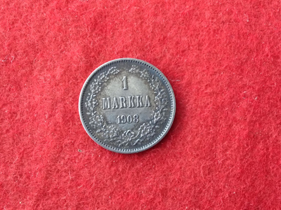 1. MARKKAA 1908. HOPEAA. SUOMI