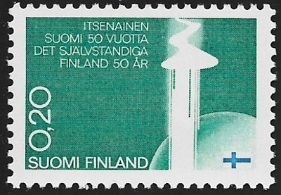 1967 Itsenäinen Suomi 50 vuotta 0,20 mk ** LaPe 633