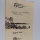 Kirjojen postimyyntiluettelo n:o 7 talvi 1994 - pikkukuva 1