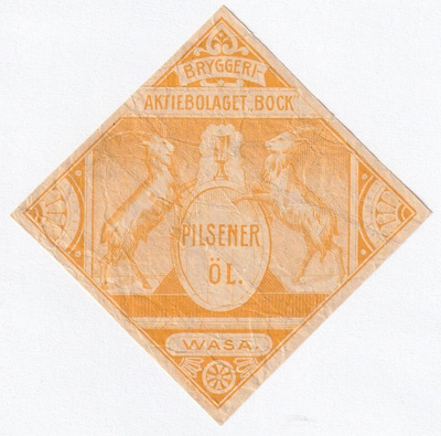 JUOMA ETIKETTI -  BOCK WASA PILSNER ÖL  (K15-S84)