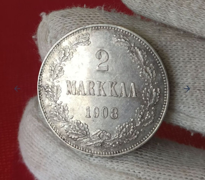 2 markkaa 1908 - hyväkuntoinen