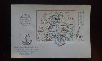 FDC Finlandia 88 16.10.1985 LaPe 971-974 BL1
