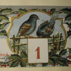 Ikkunakortti linnut, koristeita, Uuden Vuoden pk, p. 1910 - pikkukuva 1
