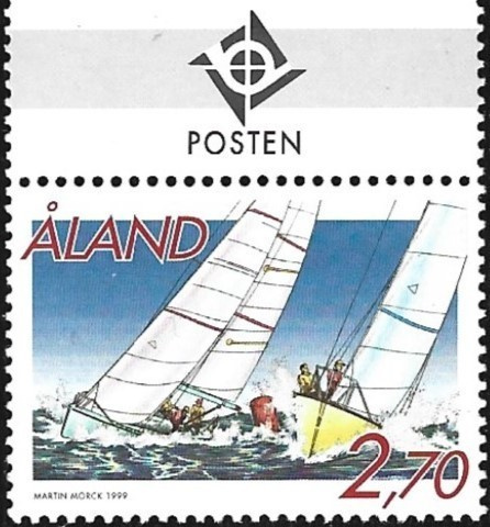 Ål 1999 Matchrace sailing 2,70 mk välilöpar logo ** LaPe 158
