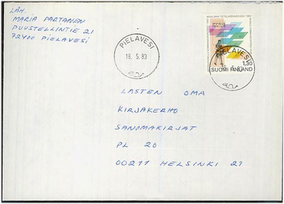 1983 tietoliikennevuosi 1,30 mk loistoleimainen kuori