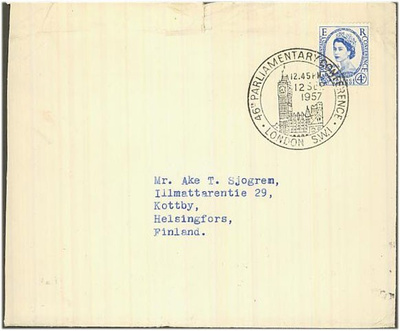 Englanti Mi 302 FDC