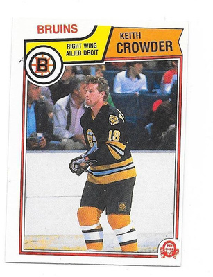 1983-84 OPC #47 Keith Crowder Boston Bruins gooni