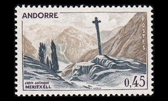Andorra Fr 224 ** Goottilainen risti 0.45 Fr (1970)
