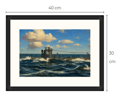 Uusi Sukellusvene art print kehystetty 30 cm x 40 cm
