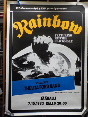 RAINBOW  RITCHIE BLACKMORE JÄÄHALLI -83 ISO KEIKKAJULISTE