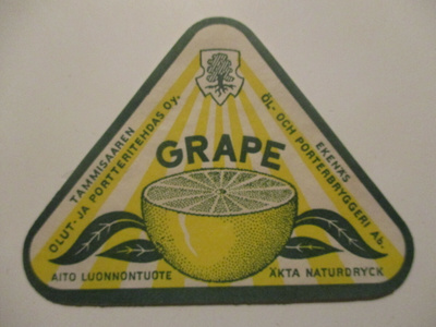JUOMA ETIKETTI - GRAPE TAMMISAAREN OLUT JA PORT.  (K15-S69)