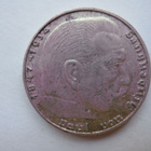 Natsi-Saksa 2 Reichsmark 1939 Paul von Hindenburg - pikkukuva 2
