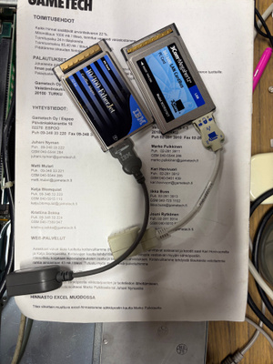 Pcmcia verkko ja usb kortit
